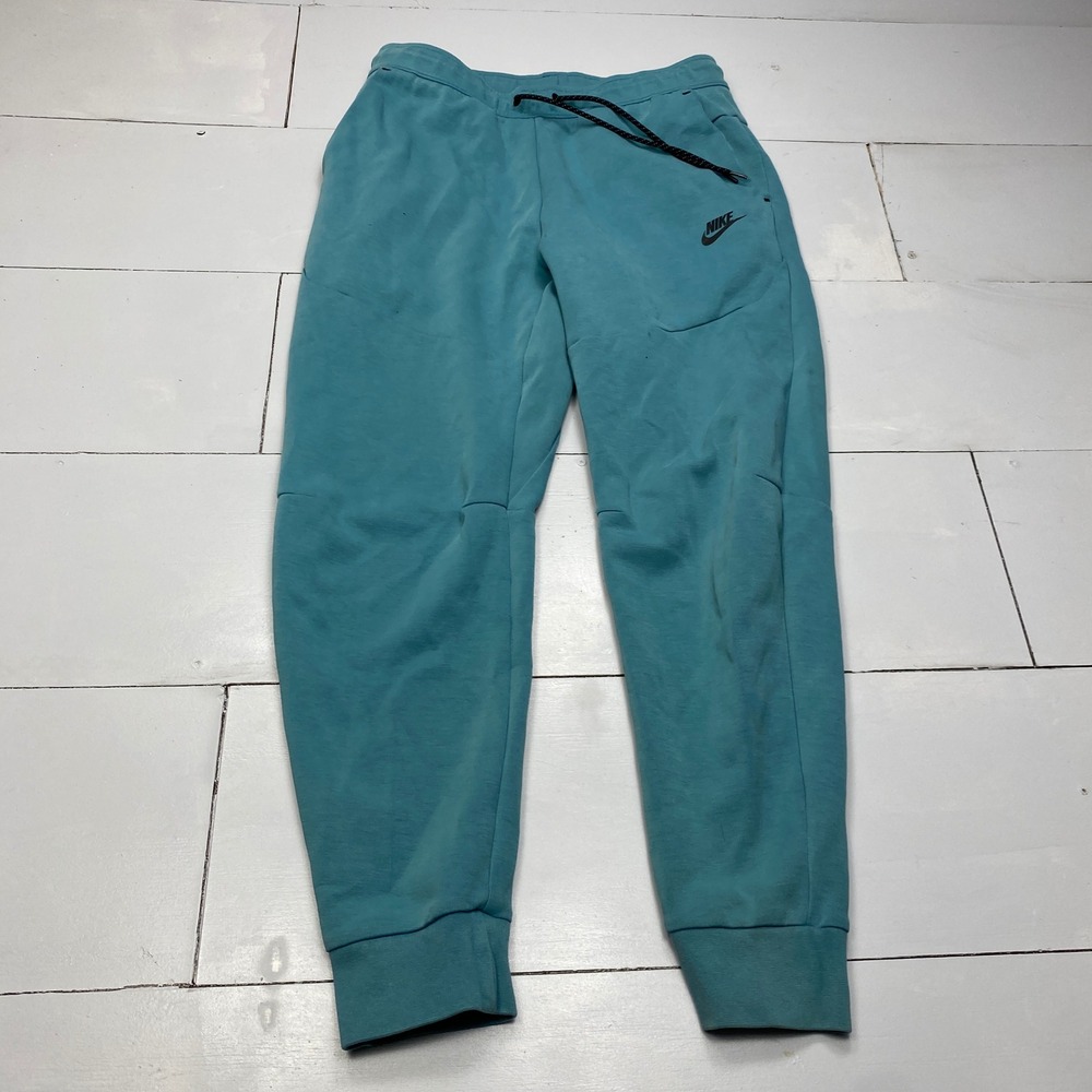 Nike Tech Fleece Joggers Mens Size M Teal Blue Slim Fit Sweatpants CU4495-381